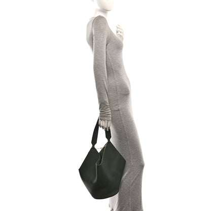 Khaite Pebbled Sport Calfskin Small Lotus Tote Bottle Green 2 of 9