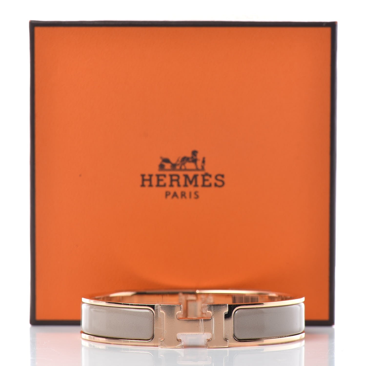 Hermes Enamel Narrow Clic Clac H Bracelet GM Marron Glace 5 of 5