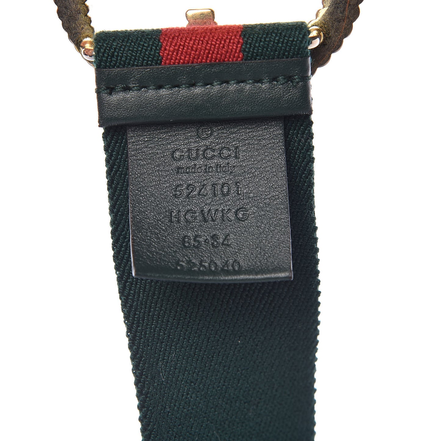 Canvas Torchon Double G Web Belt 85 34 Verde
