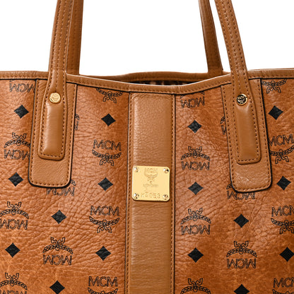 MCM Visetos Medium Liz Reversible Shopper Tote Cognac 9 of 15