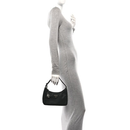 Prada Tessuto Nylon Mini Re-Edition 2000 Bag Black 2 of 10