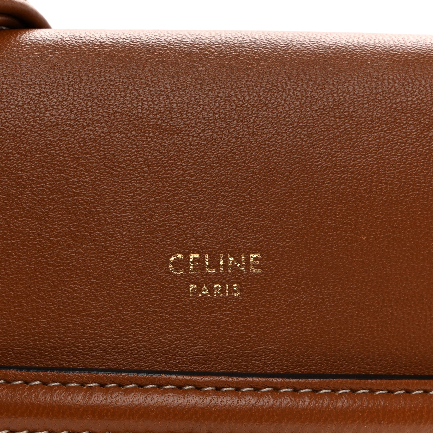 Triomphe Canvas Lambskin Phone Pouch With Flap Tan