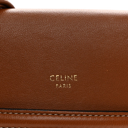 Celine Triomphe Canvas Lambskin Phone Pouch With Flap Tan 7 of 9