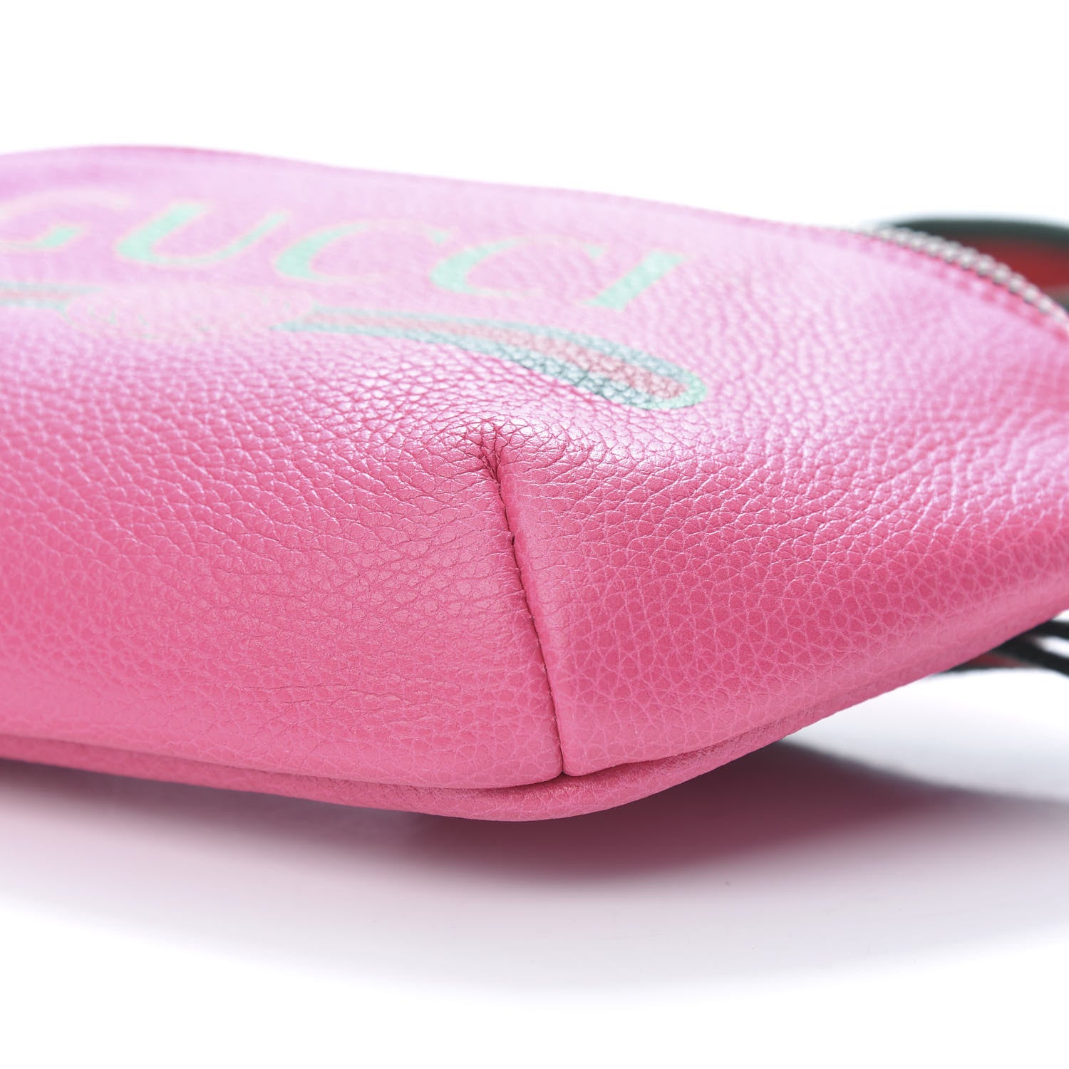 Gucci Grained Calfskin Small Logo Belt Bag Box Pink Green 10 of 11