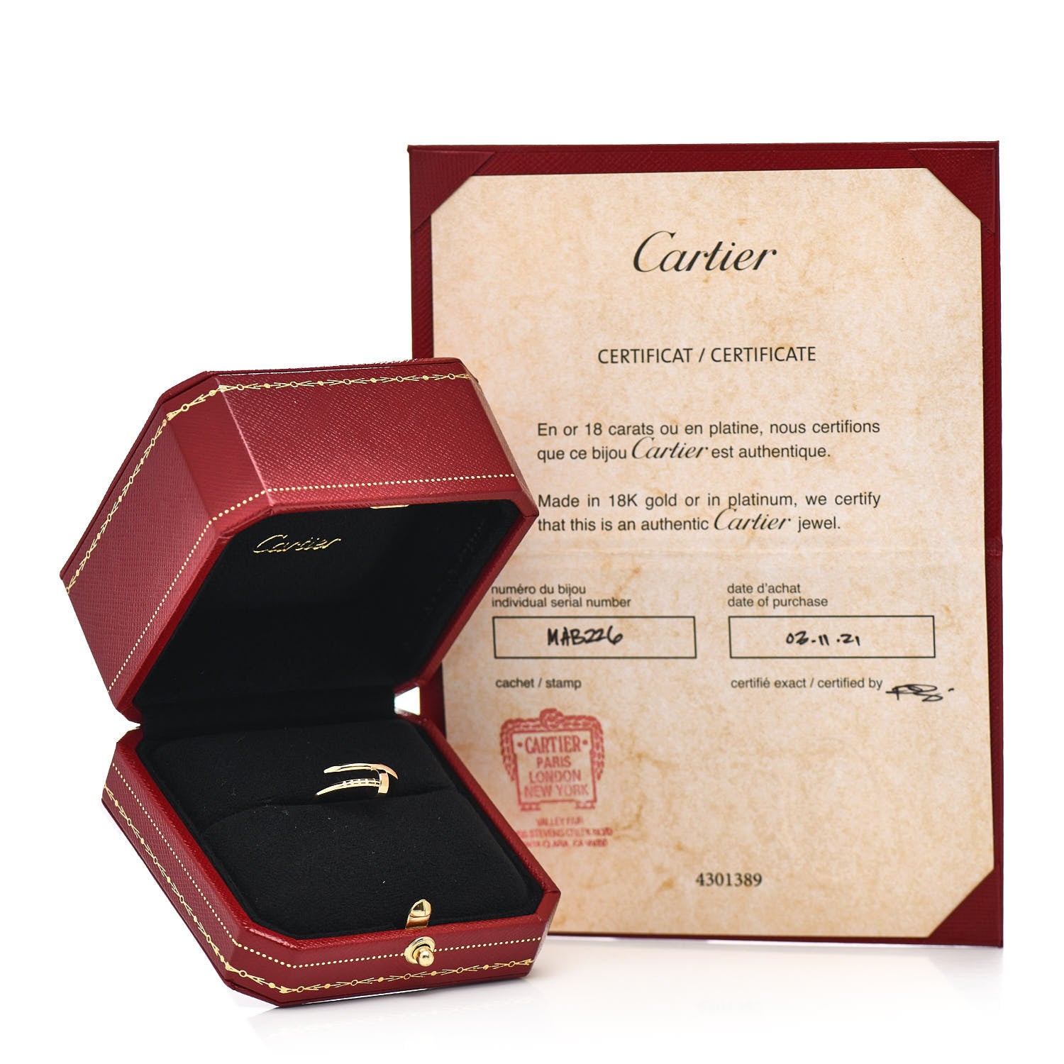 Cartier 18K Yellow Gold Small Juste Un Clou Ring 48 4.5 5 of 5