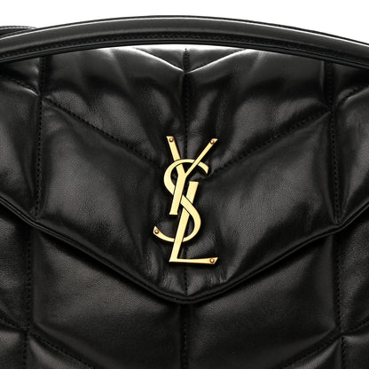 Saint Laurent Lambskin Quilted Medium Loulou Puffer Monogram Chain Satchel Black 8 of 10