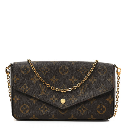 Louis Vuitton Monogram Pochette Felicie Chain Wallet Fuchsia 1 of 7