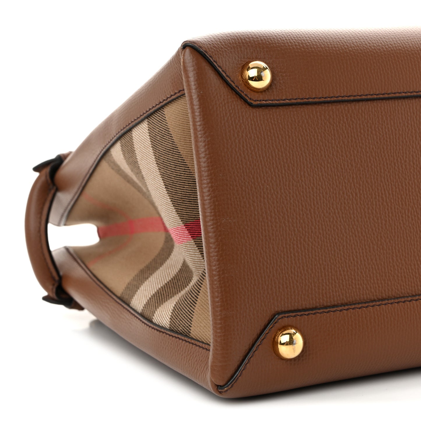 Grainy Calfskin House Check Medium Banner Tote Tan