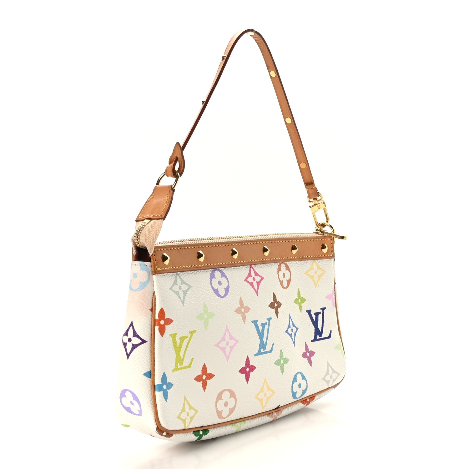 Louis Vuitton Monogram Multicolor Pochette Accessories White 3 of 9