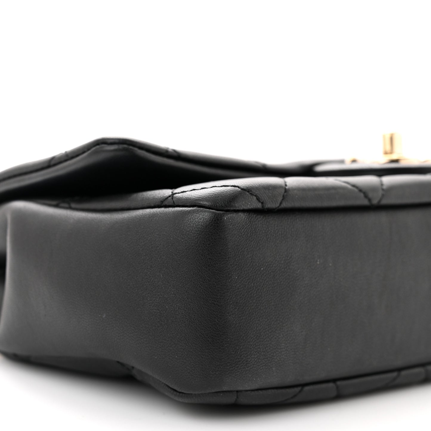 Lambskin Quilted Resin Bi-Color Chain Flap Bag Black