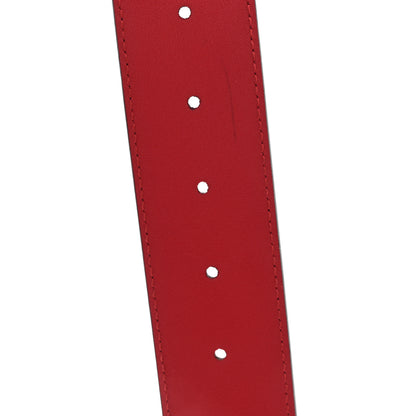 Gucci Textured Calfskin Flower Embroidered Double G 40mm Belt 90 36 Hibiscus Red 4 of 5
