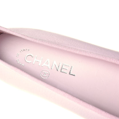 Chanel Lambskin CC Cap Toe Ballerina Flats 37.5 Pink Light Pink 7 of 10