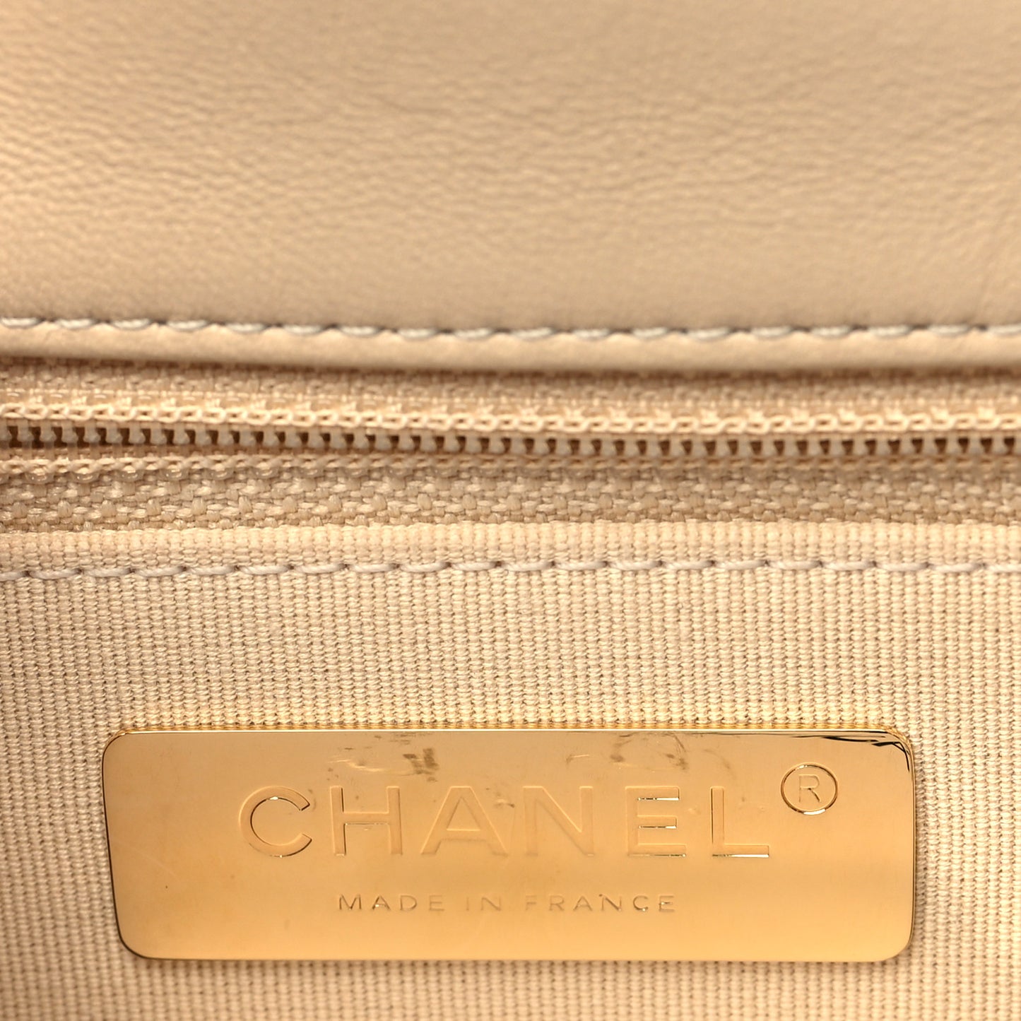 Lambskin Quilted Medium Chanel 19 Flap Light Beige
