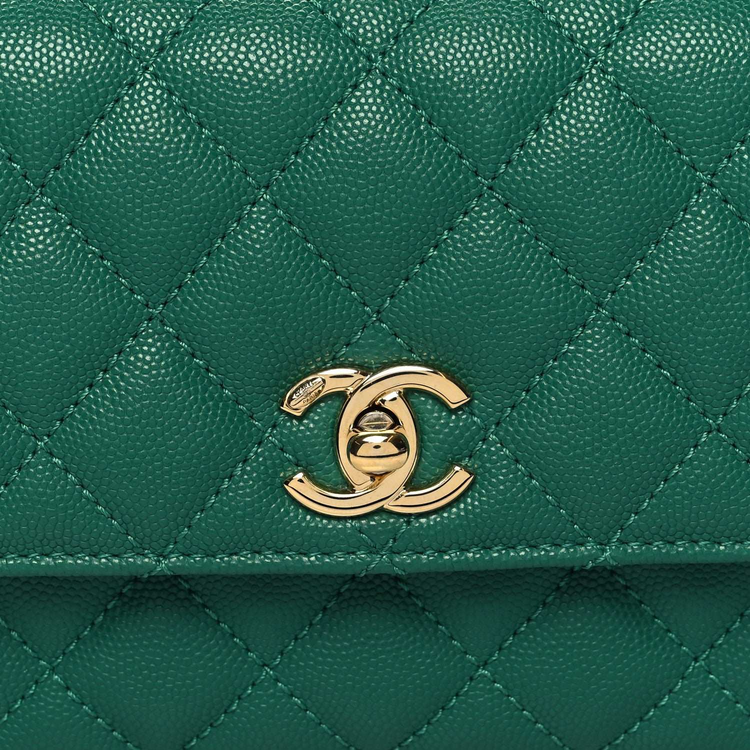 Chanel Caviar Quilted Mini Coco Handle Flap Green 8 of 10
