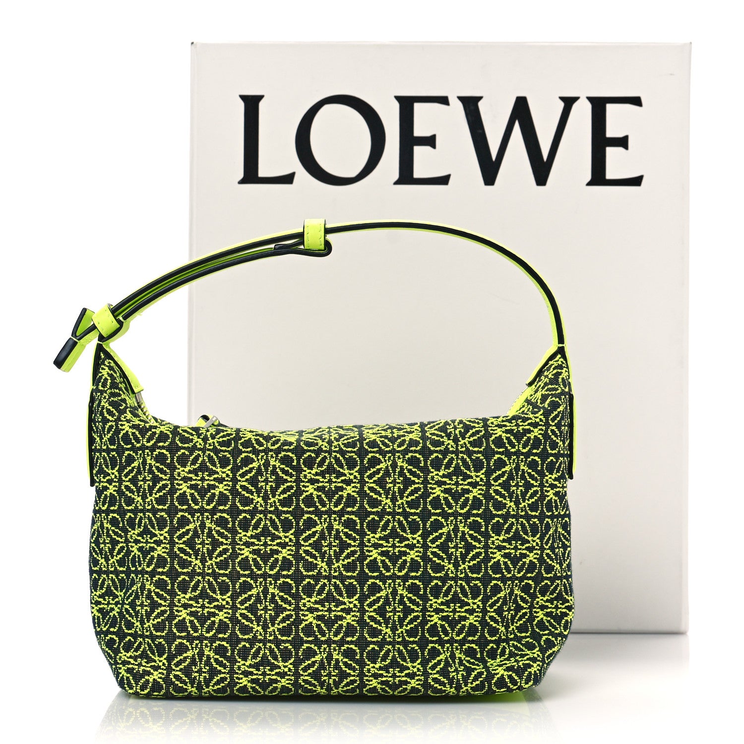 Loewe Jacquard Anagram Calfskin Small Cubi Bag Neon 10 of 10