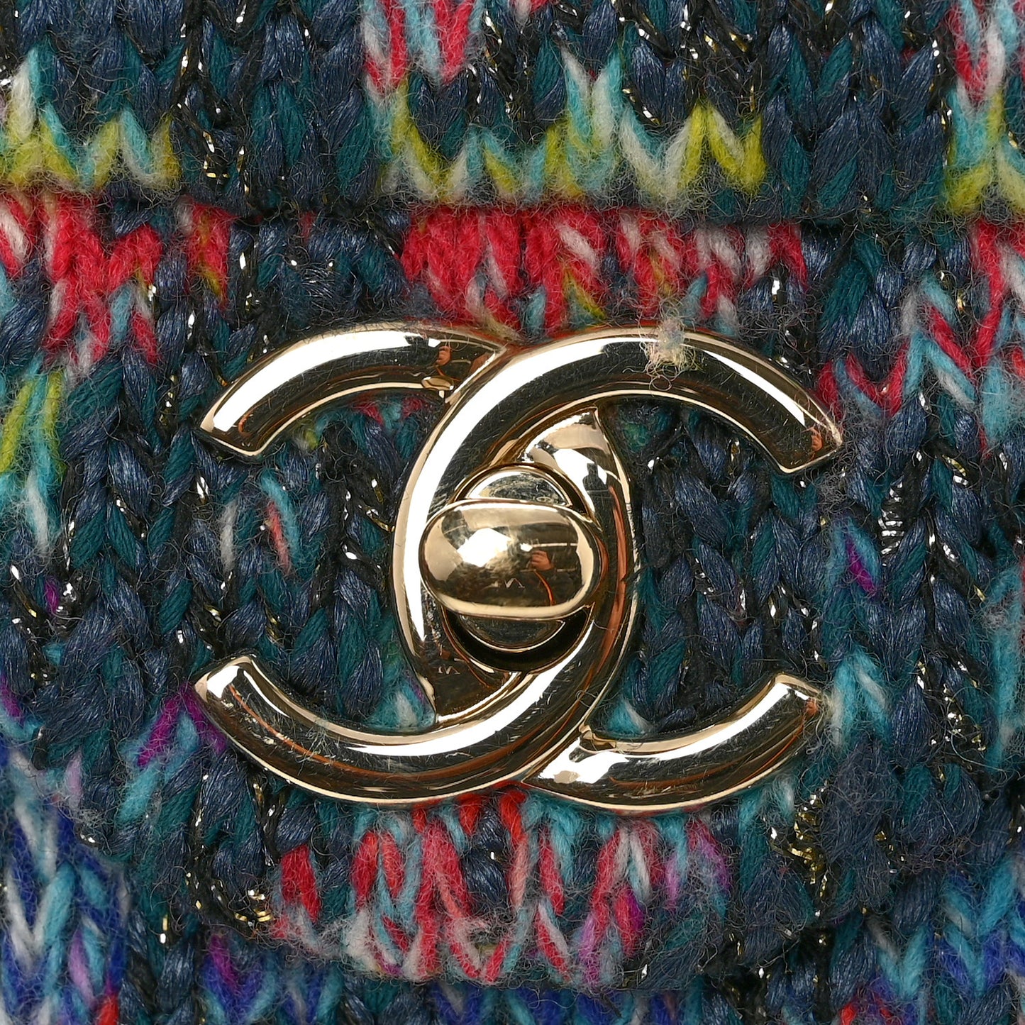Knit Mini Rectangular Flap Multicolor