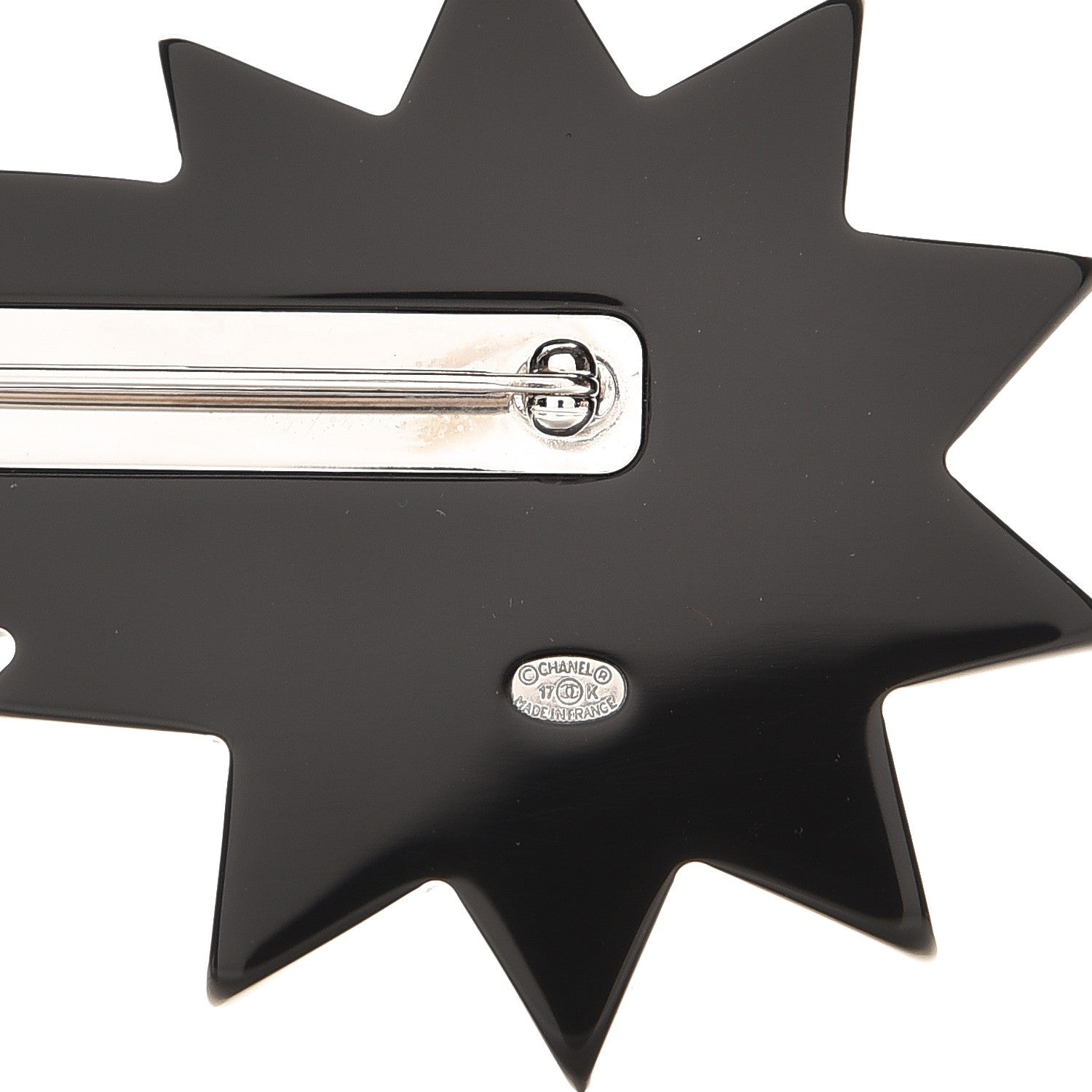 Chanel Glitter Resin CC Shooting Star Brooch Black Purple Green 4 of 5