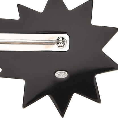 Chanel Glitter Resin CC Shooting Star Brooch Black Purple Green 4 of 5