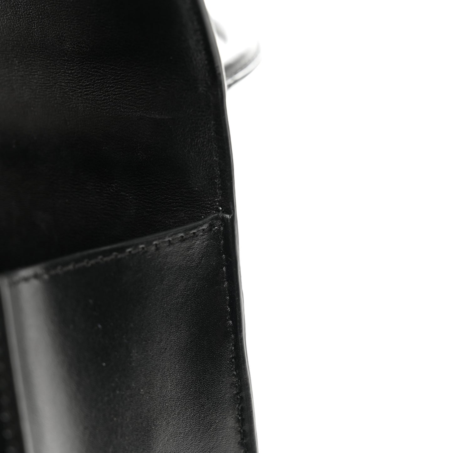 Shiny Box Calfskin Hourglass Top Handle Bag XS Black