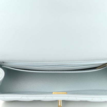 Chanel Lambskin Quilted Mini Top Handle Rectangular Flap Light Blue 5 of 13