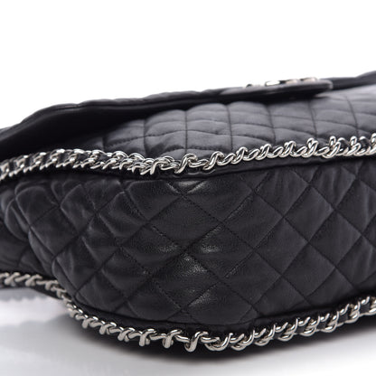 Chanel Washed Lambskin Quilted Maxi Chain Around Flap Black 6 of 10