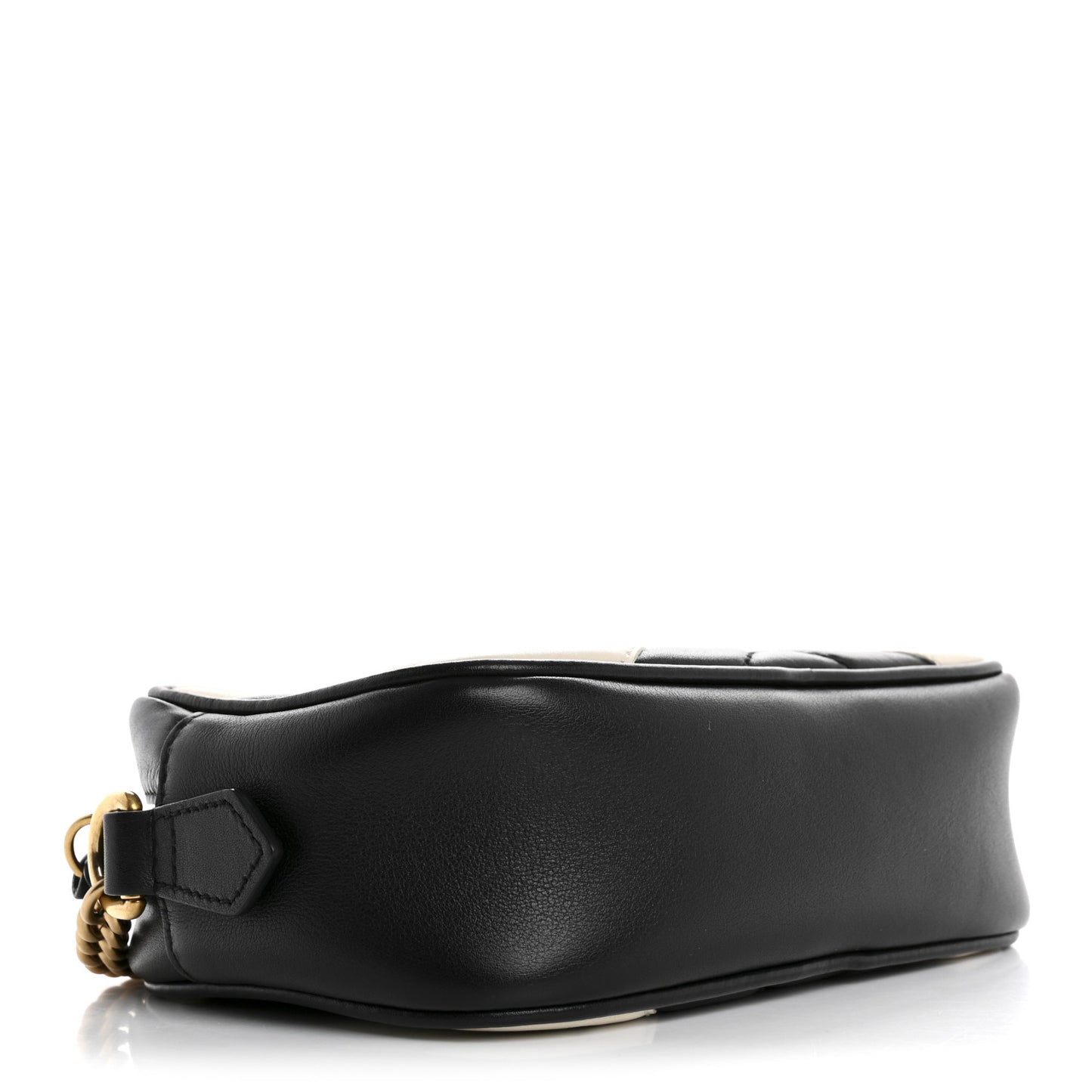Calfskin Matelasse Mini GG Marmont Chain Shoulder Bag Black White