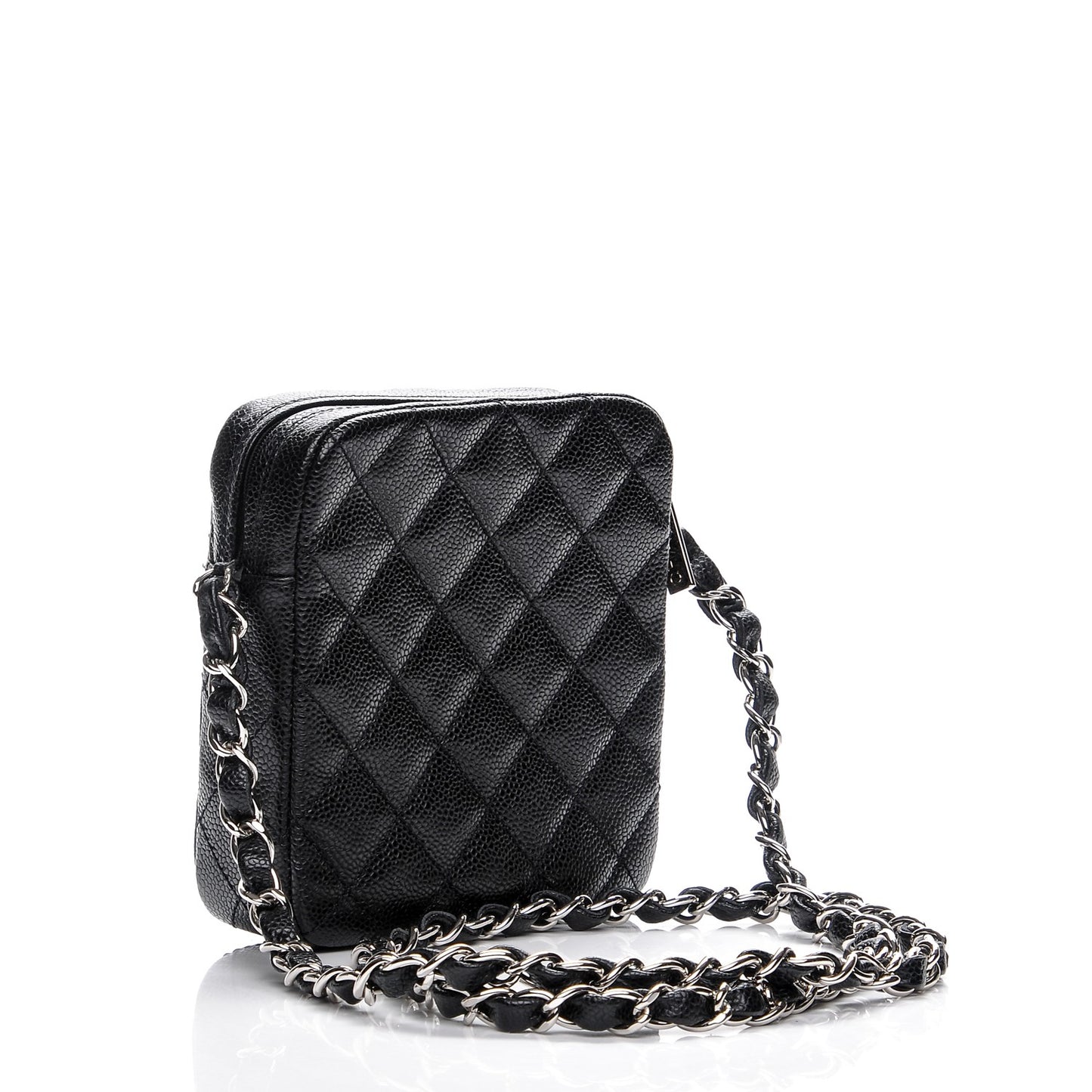 Caviar Quilted Camera Case Crossbody Bag Black