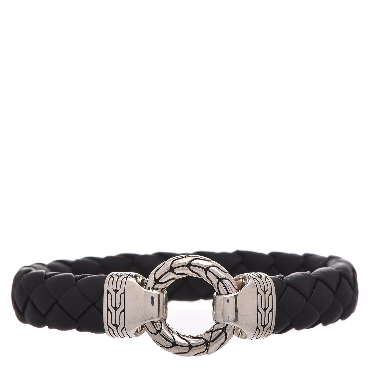 John Hardy Sterling Silver Calfskin 12mm Classic Chain Ring Clasp Bracelet 1 of 5