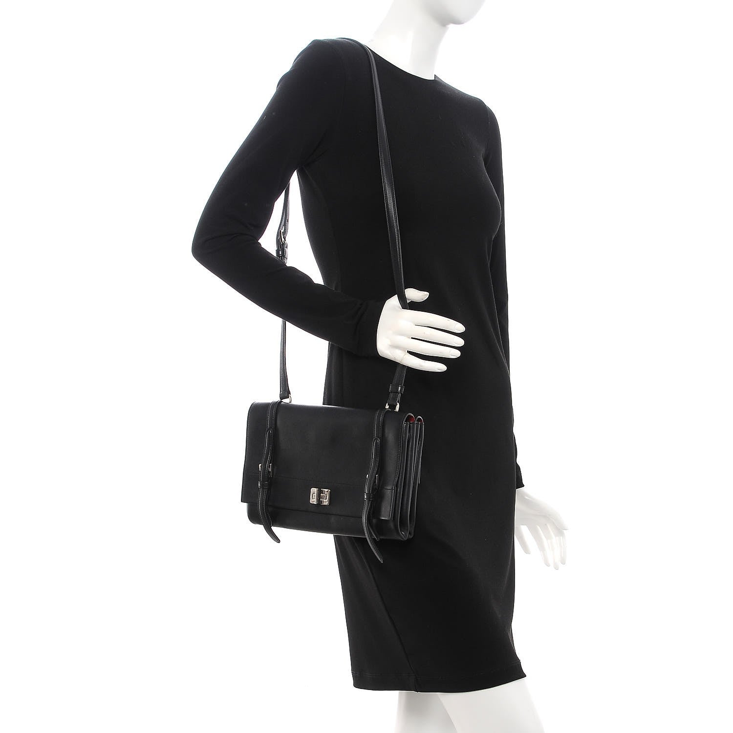 Prada Vitello Soft Double Flap Shoulder Bag Nero Black 2 of 8