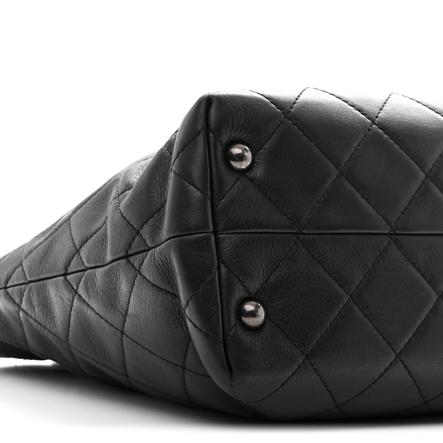 Chanel Calfskin Quilted Large Shopping In Chains Tote Black 9 of 10