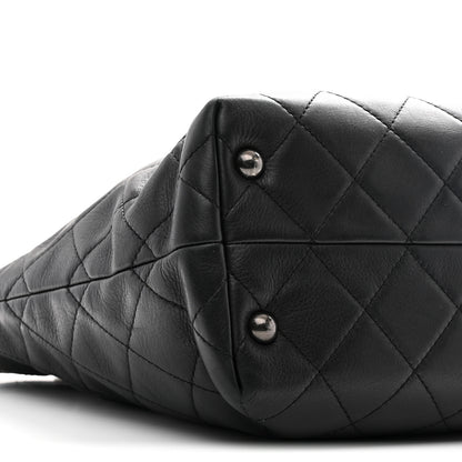Chanel Calfskin Quilted Large Shopping In Chains Tote Black 9 of 10