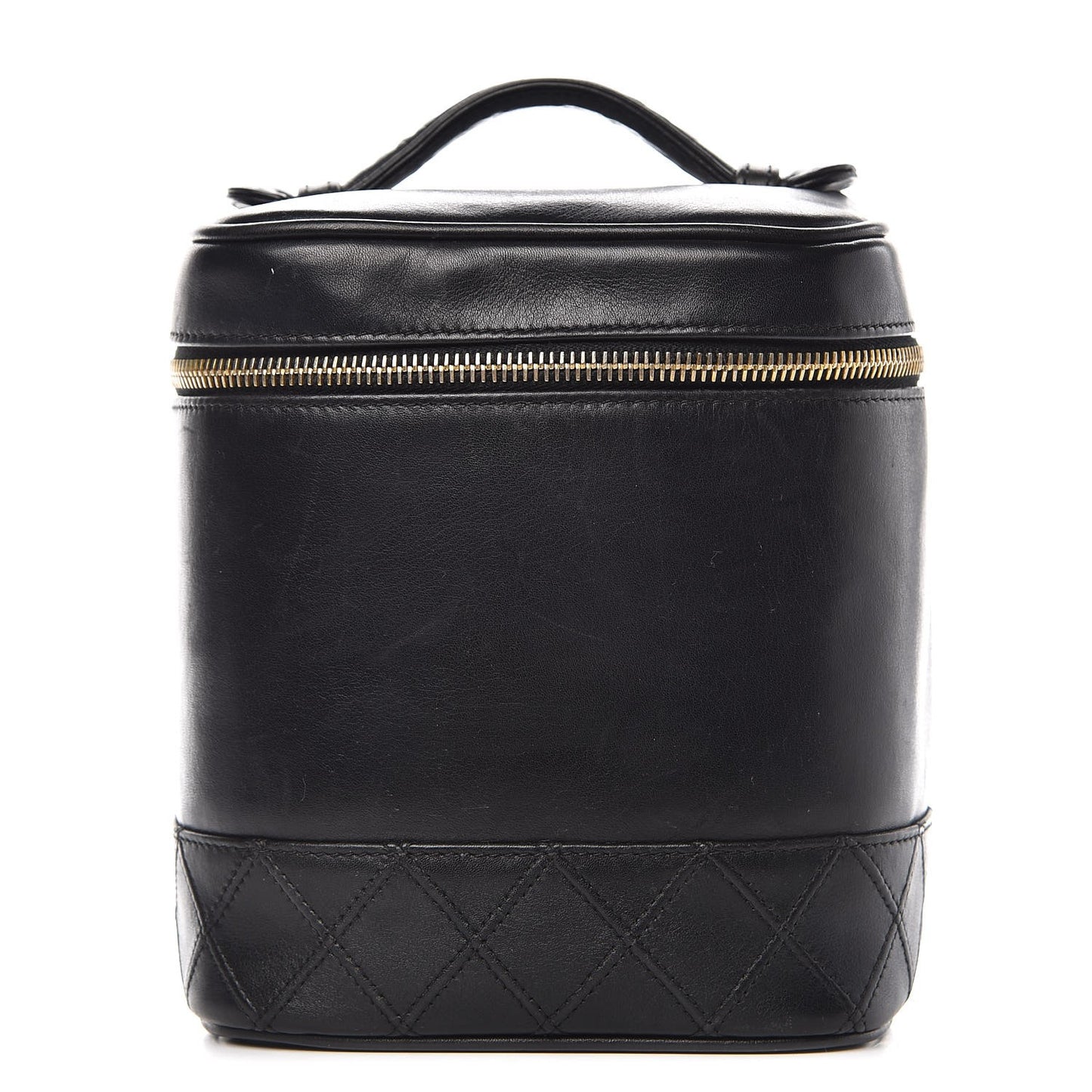 Lambskin Vanity Cosmetic Case Black