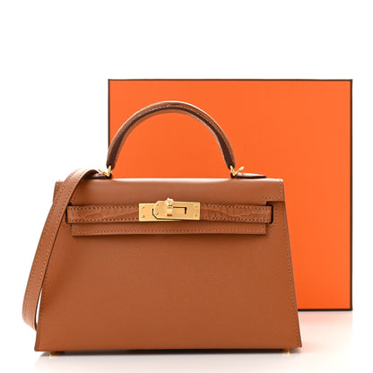 Hermes Madame Calfskin Matte Alligator Mini Kelly Sellier Touch 20 Gold 10 of 10