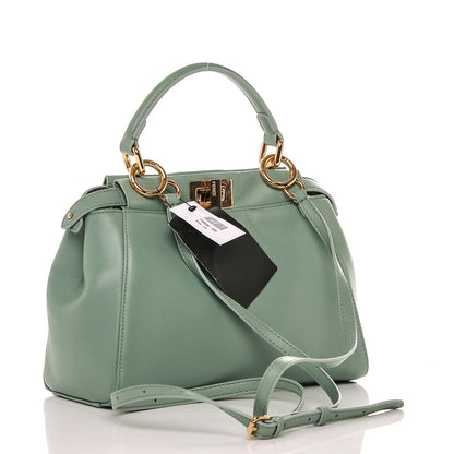 Fendi Nappa Mini Peekaboo Iconic Satchel Menta 3 of 5