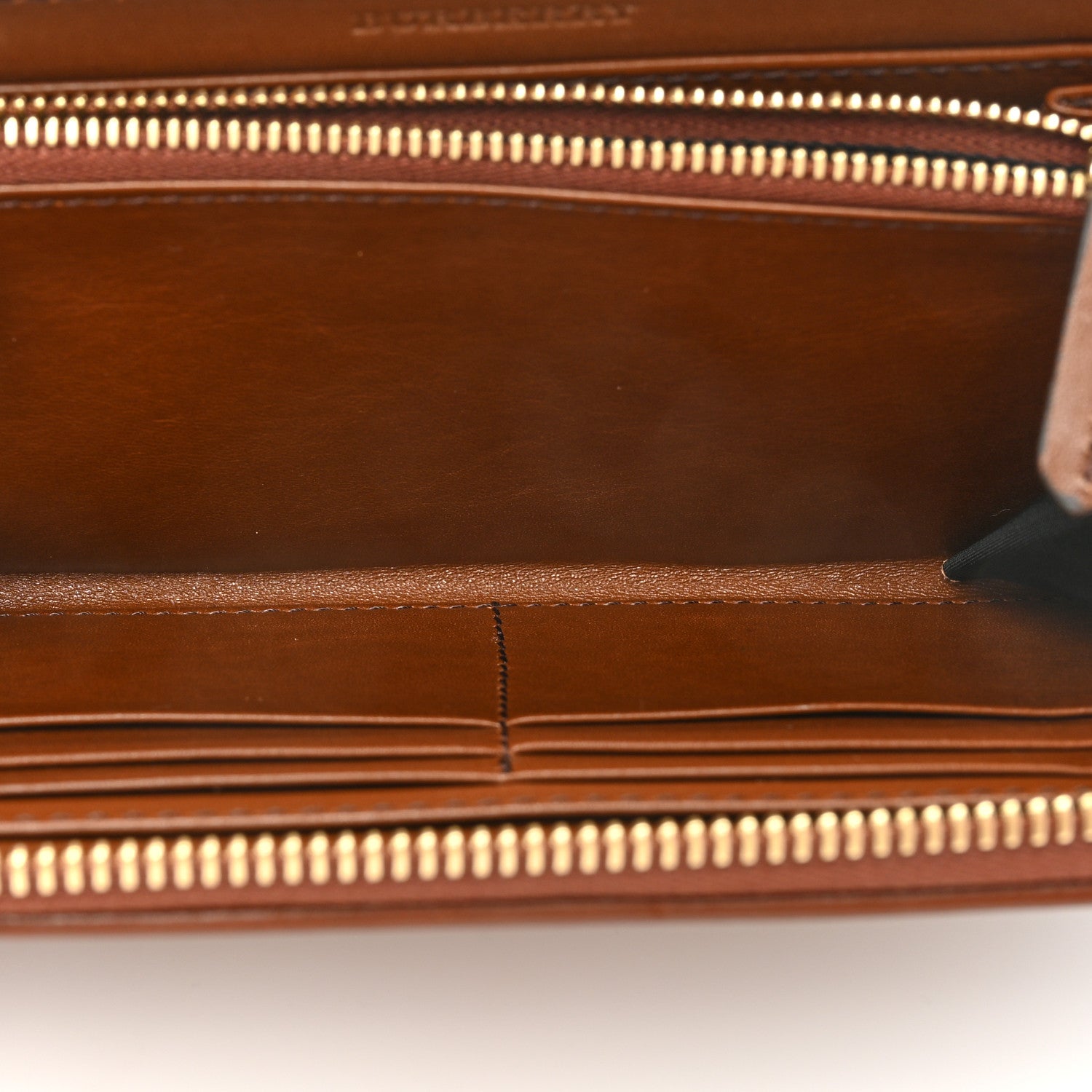Burberry House Check Bridle Calfskin Ziggy Zip Around Wallet Dark Tan 5 of 13