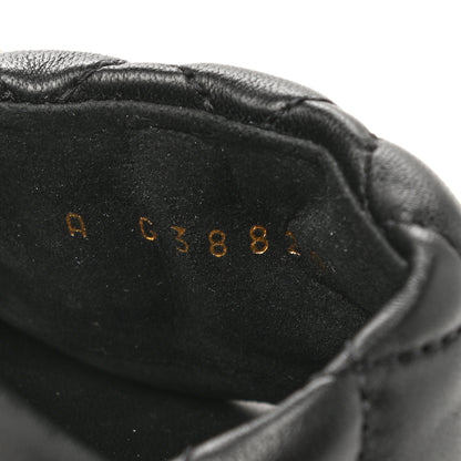 Chanel Lambskin Quilted Textured CC Mules 37 Black 6 of 9