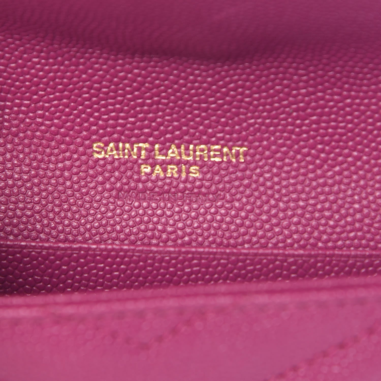 Saint Laurent Grain De Poudre Matelasse Chevron Small Monogram Envelope Wallet Dark Grape 6 of 8