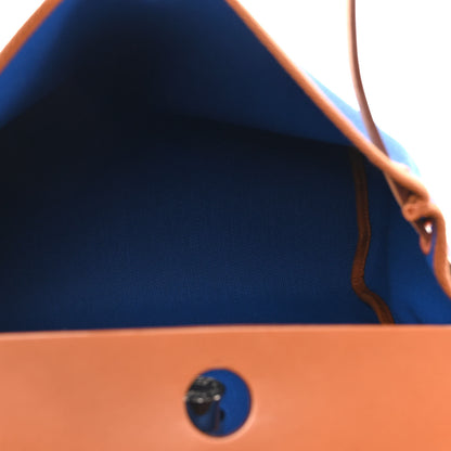 Hermes Military Toile Vache Hunter Herbag Zip Retourne 31 PM Bleu France Fauve 6 of 12