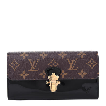 Louis Vuitton Patent Calfskin Monogram Cherrywood Wallet Black 1 of 8