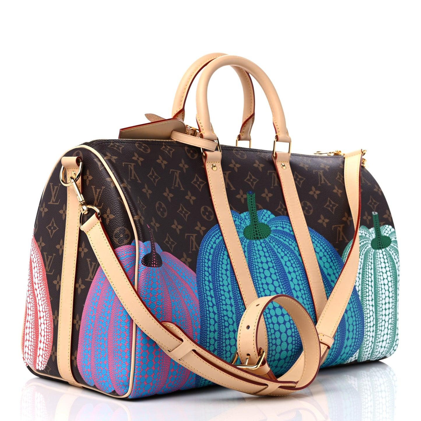 LV X YK Monogram Pumpkins Keepall Bandouliere 45