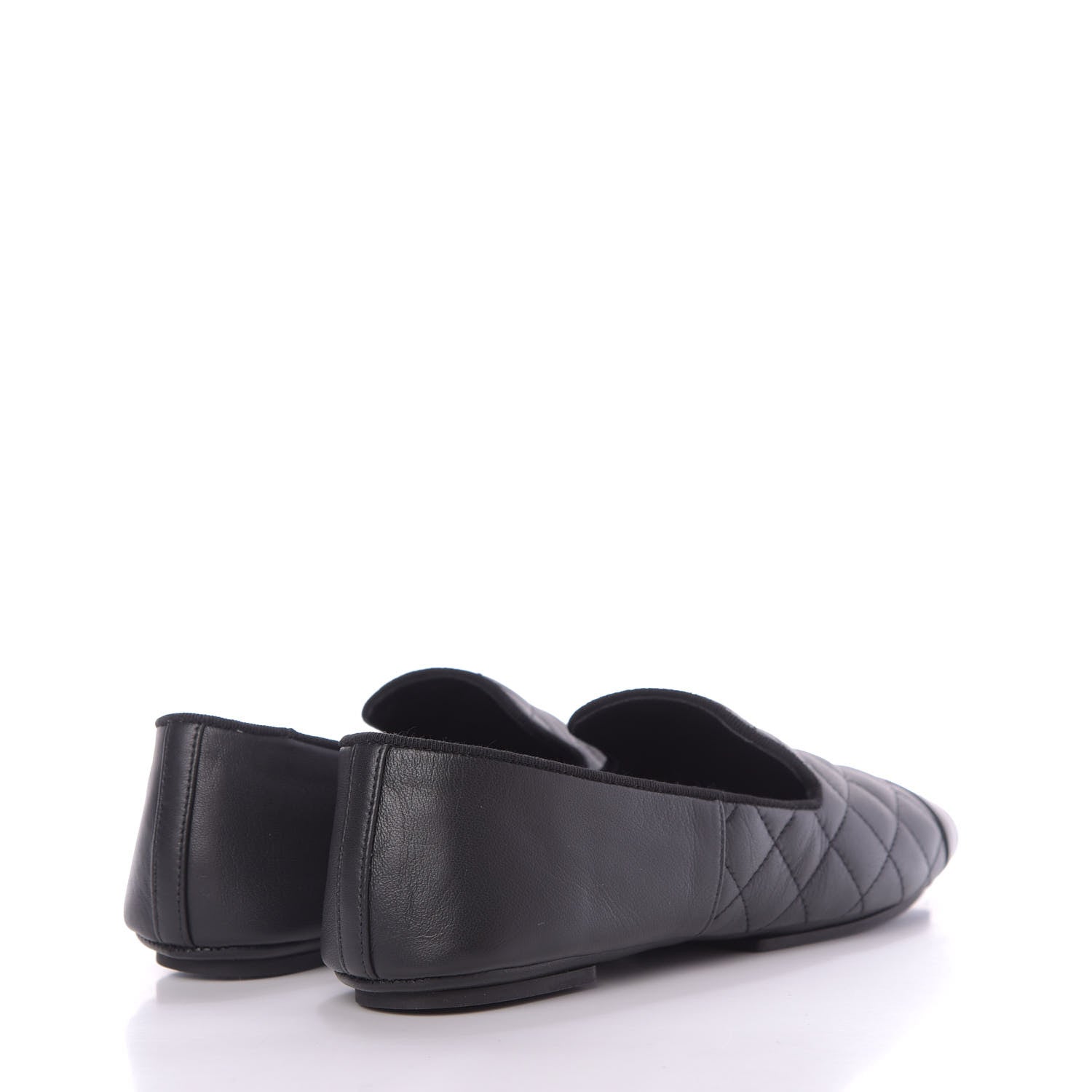 Chanel Lambskin Quilted Cap Toe Slipper With Pouch 37 Black 4 of 13