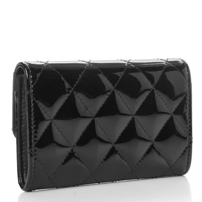 Chanel Patent Quilted Flap Card Holder Black 3 of 9