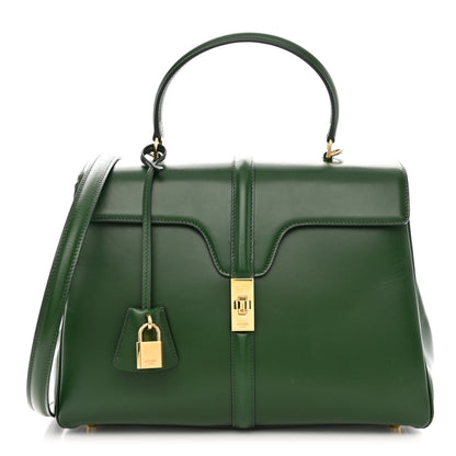 Celine Satinated Calfskin Medium 16 Top Handle Bag Forest 1 of 11