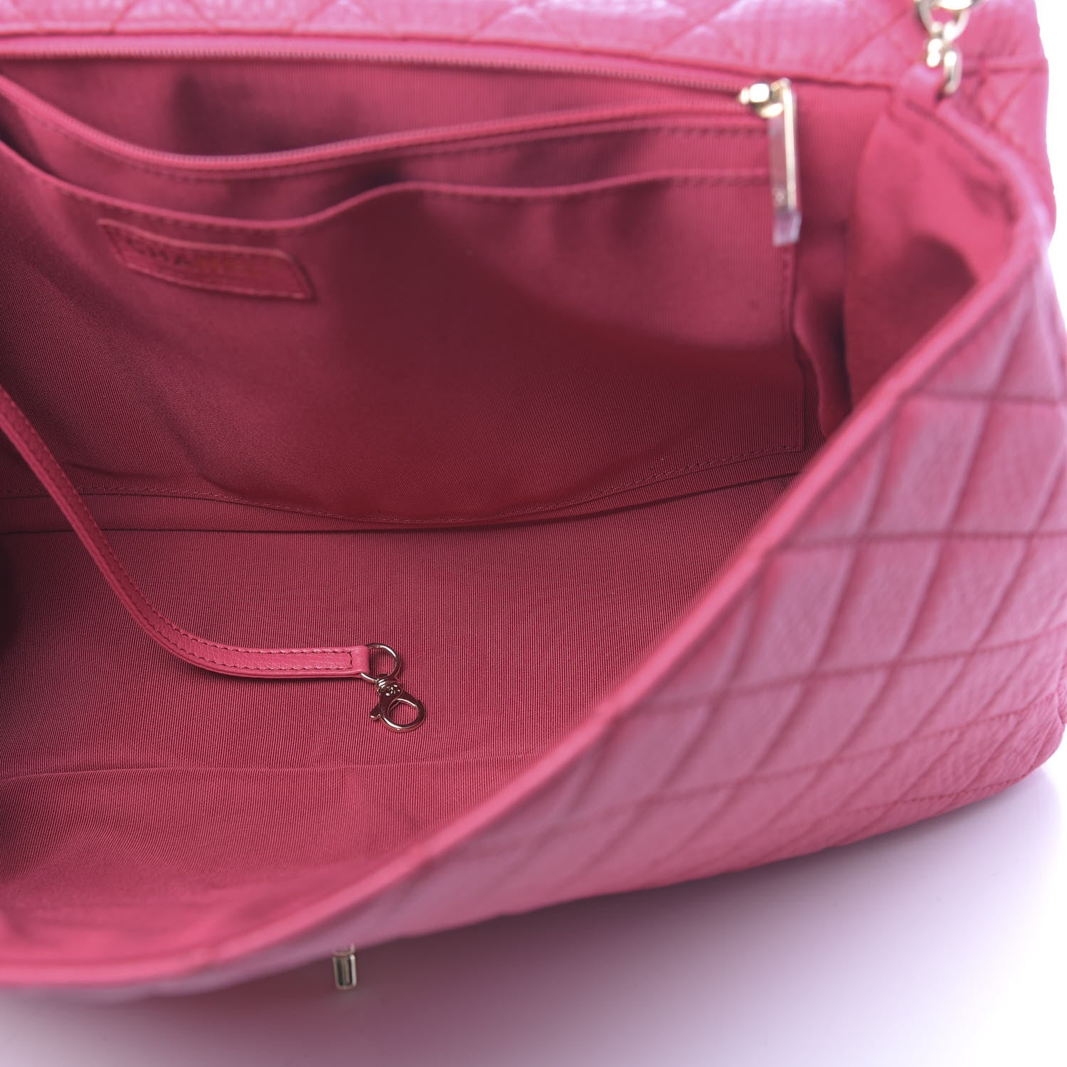 Chanel Calfskin Quilted Small XXL Travel Flap Bag Dark Pink 5 of 11