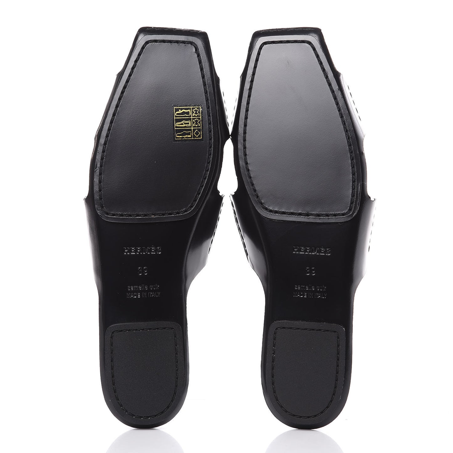 Calfskin Ruse Mules 39 Black