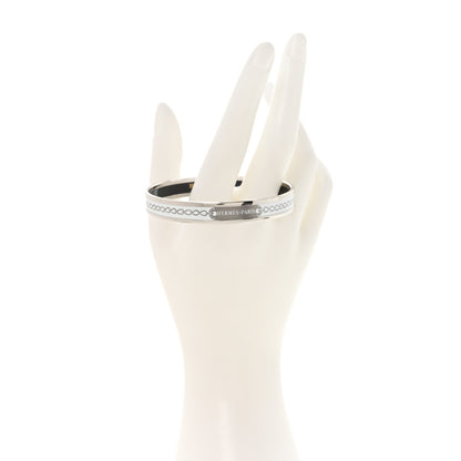Hermes Enamel Printed Narrow L'Arrier Main Bracelet 65 Gris Platine White 2 of 5