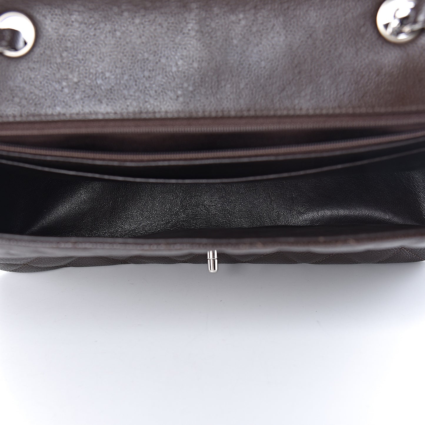 Caviar Quilted Jumbo Single Flap Dark Brown