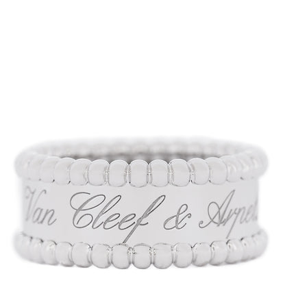 Van Cleef & Arpels 18K White Gold Perlee Signature Ring 47 4.25 1 of 6
