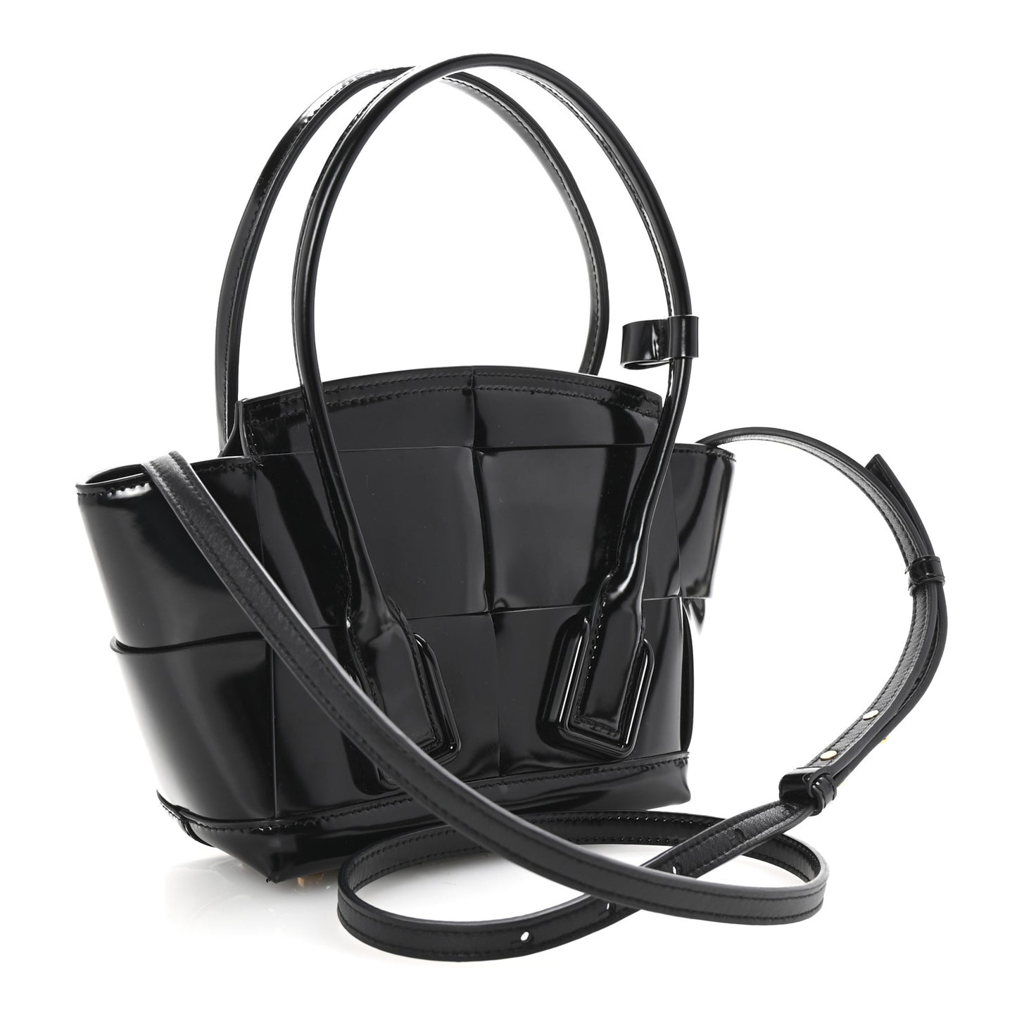 Patent Maxi Intrecciato Mini Arco Black