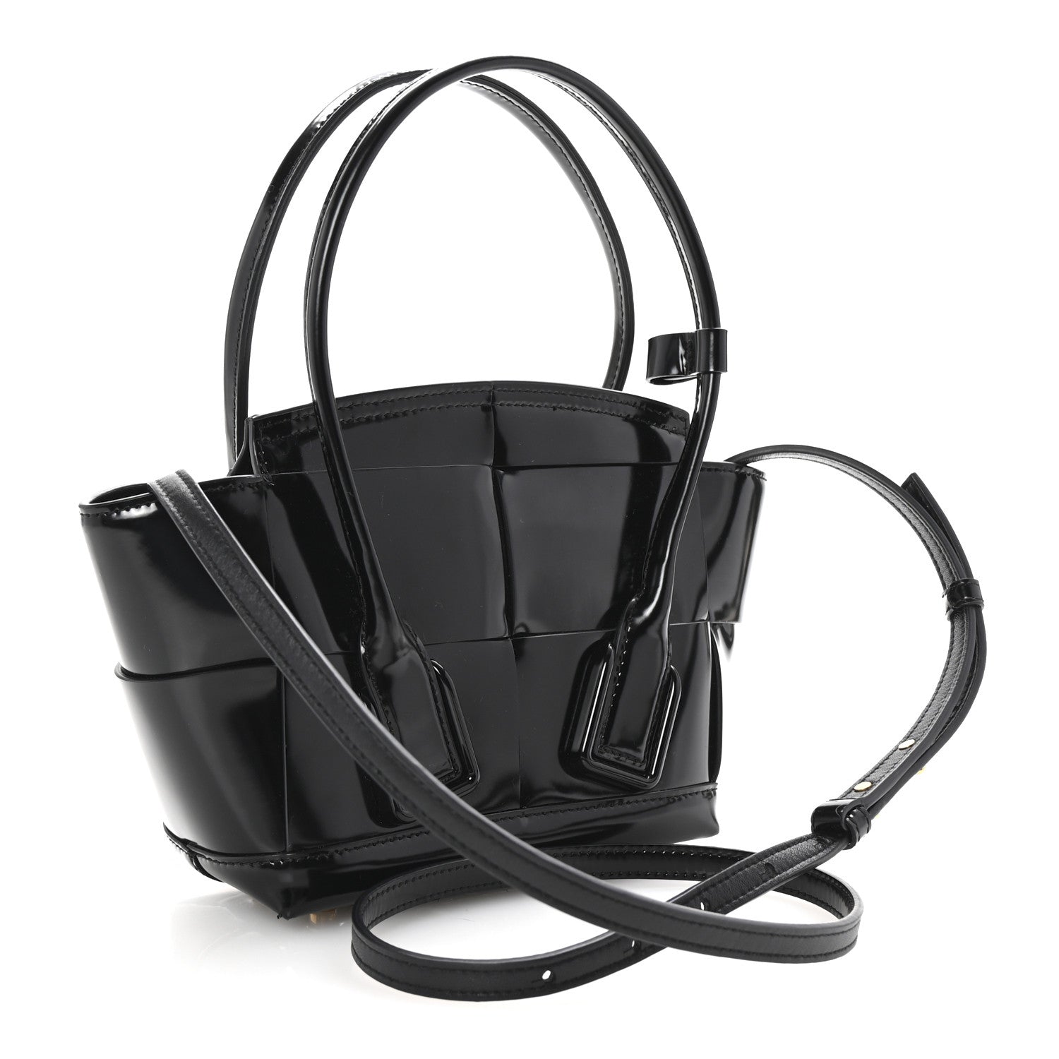 Bottega Veneta Patent Maxi Intrecciato Mini Arco Black 3 of 9